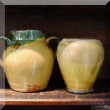 D42. Pitcher and glass vase. 